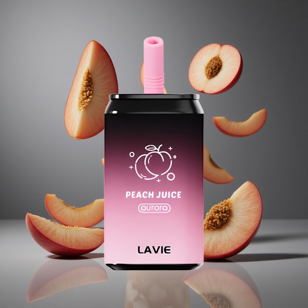 LAVIE Aurora 11000 Пуфса Едноразово Вейп с вкус на праскова, Капацитет на течност: 22ML, Съдържание на никотин: 0%, 2%, 5%