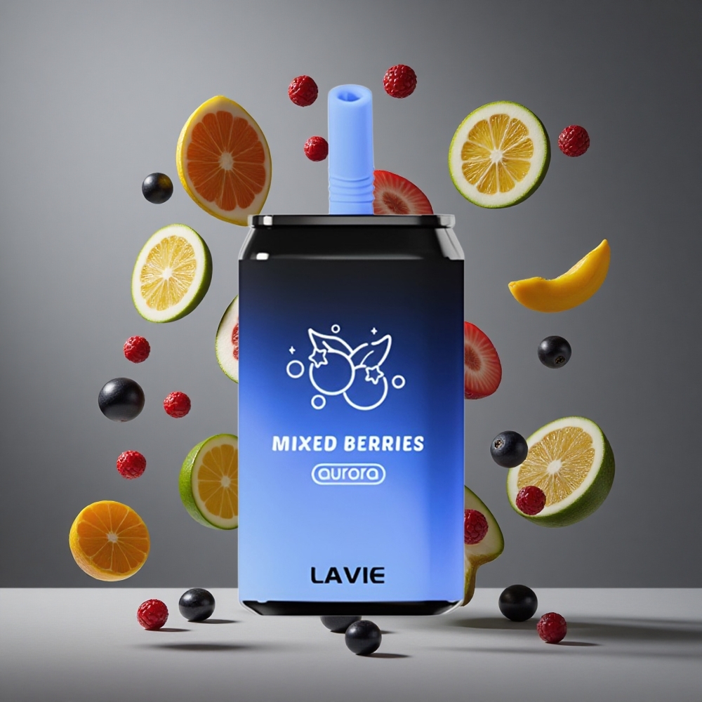 LAVIE Aurora 11000 Пуфове Едноразово Вейп Смесени Ягоди, Капацитет на течност: 22ML, Капацитет на батерията: 650mAh