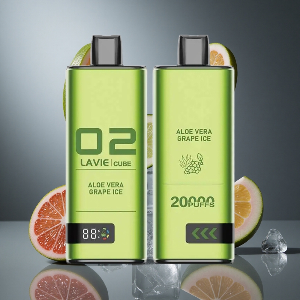 Lavie Cube 20000 Пуфове Едноразово Вейп Алоэ Вера Грейп Айс 28ML Течност Type C Зарядно