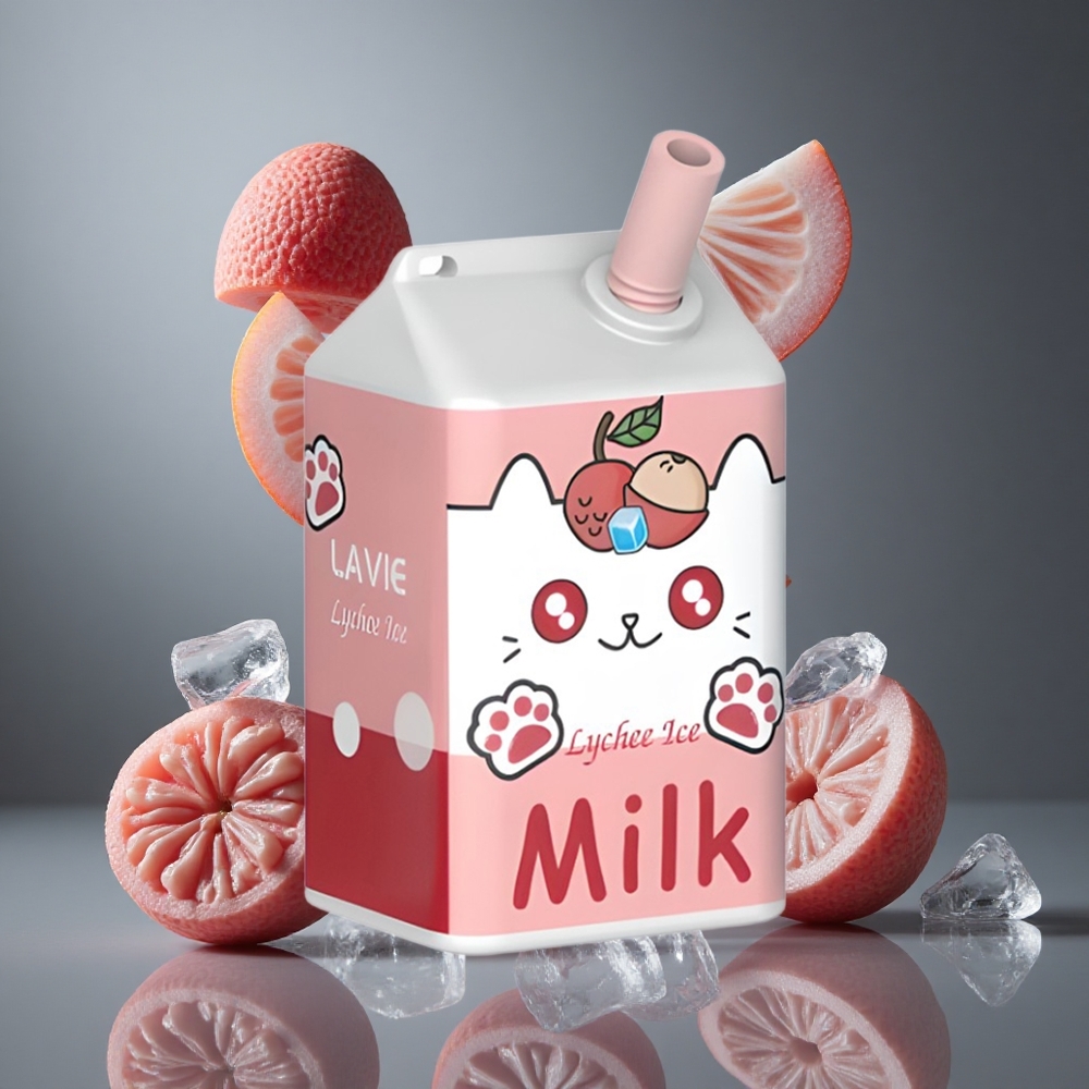 LAVIE Milk 7000 Пуфове Едноразова Електронна Цигара Личи Лед + 16ML Капацитет на течност, 600mAh Батерия