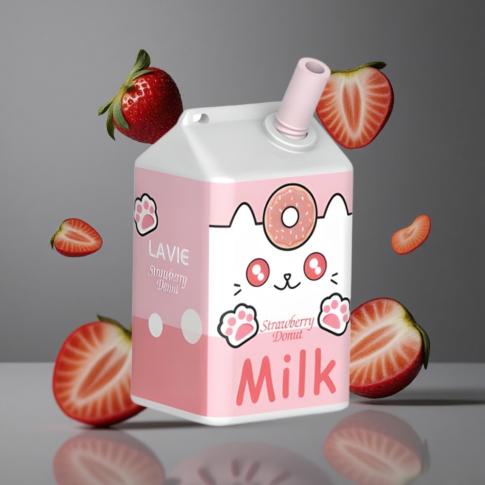 LAVIE Milk 7000 Пуфса Донат с вкус на Ягода + Капацитет на е-течност: 16ML + Капацитет на батерията: 600mAh