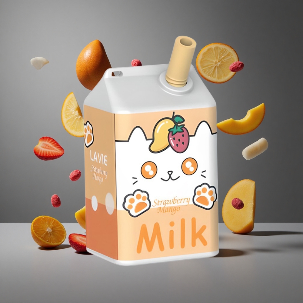 LAVIE Milk 7000 Пъфове Дизпозъбъл Вейп Ягода Манго 16ML Е-течност, 600mAh Батерия