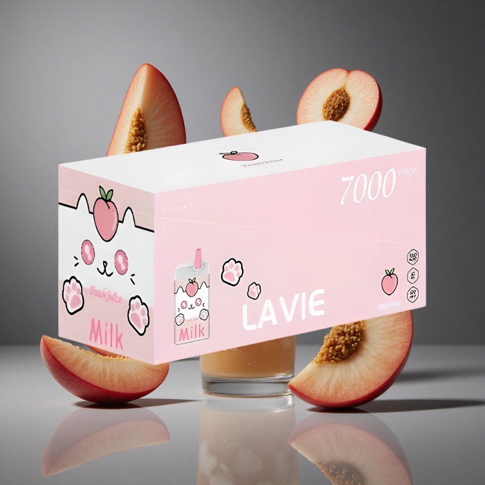 LAVIE Milk 7000 Пуфове Диспозaбъл Вейп прасковов сок 16ML E-течност 600mAh Батерия Type C Зареждане
