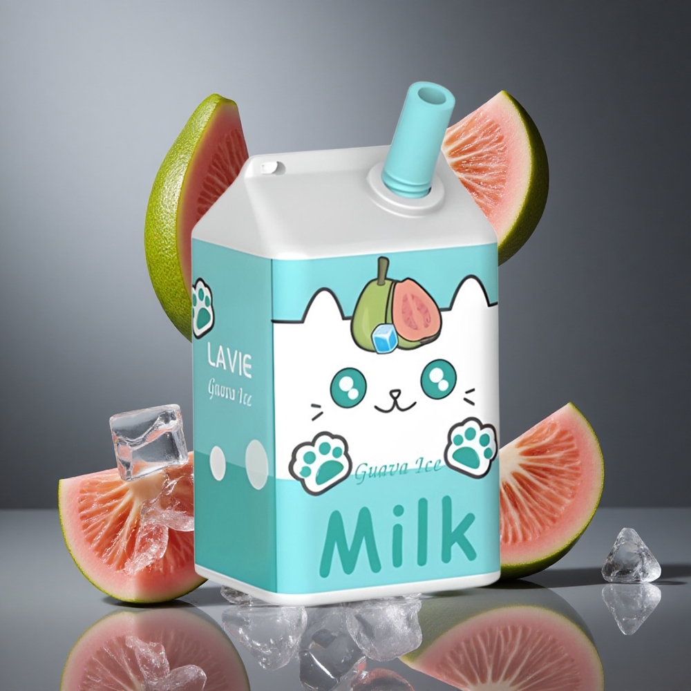 LAVIE Milk 7000 Пуфове Диспозable Вейп Гуава Лед (16ML Капацитет на течност, 600mAh Капацитет на батерия)