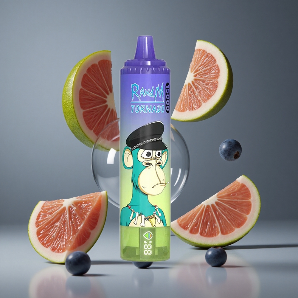 RandM Fumot Tornado 15000 Пуфове Едноразово Вейп с Вкус на Боровинково дъвка и 25ml Капацитет на течност, 850mAh Батерия