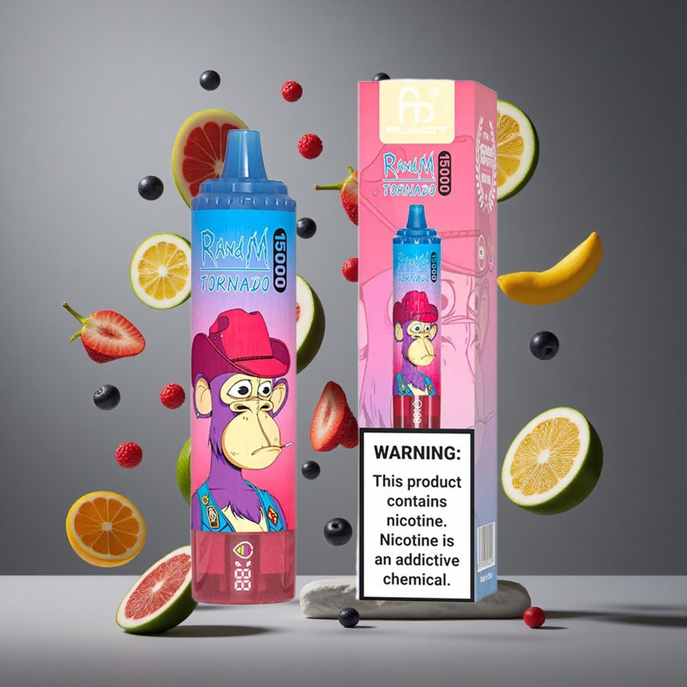 RandM Fumot Tornado 15000 Въздушни удари Устройство за еднократна употреба Vape Смесени горски плодове 25ml течност 850mAh батерия