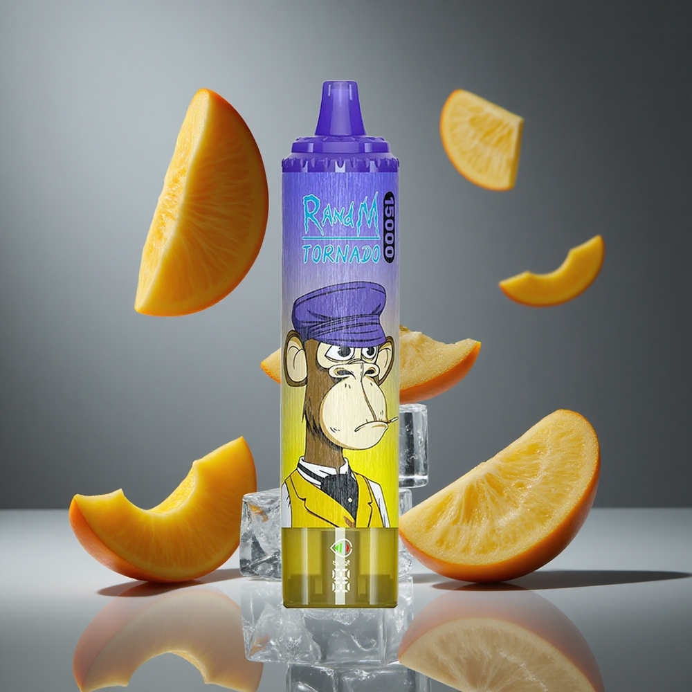 RandM Fumot Tornado 15000 Въздушни затяжки Диспозaблен Vape Манго На Лед с 25ml Капацитет и 850mAh Батерия
