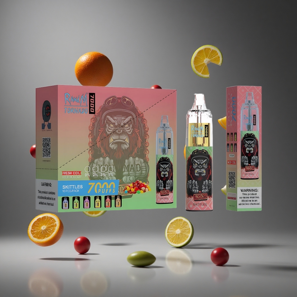 RandM Fumot Tornado 7000 Пуфове Диспосабли Вейп Скитлс 14 ML Е-течност 850 MAH Батерия