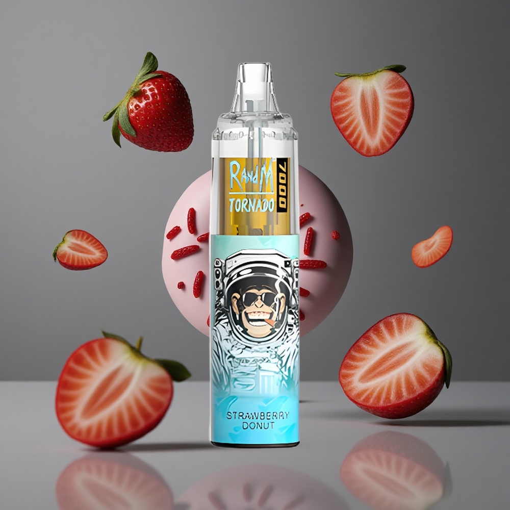 RandM Fumot Tornado 7000 Въздушни Завихрения с вкус Ягодова Поничка 14 ML Е-течност 850 MAH Батерия