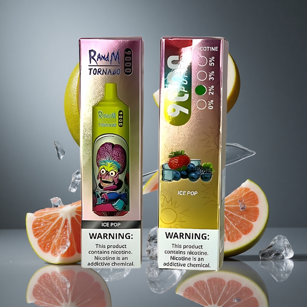 RandM Fumot Tornado 9000 Пуфове Диспозейбъл Вейп Ice Pop, 18 mL E-течност, 850 mAh Презареждаема Батерия