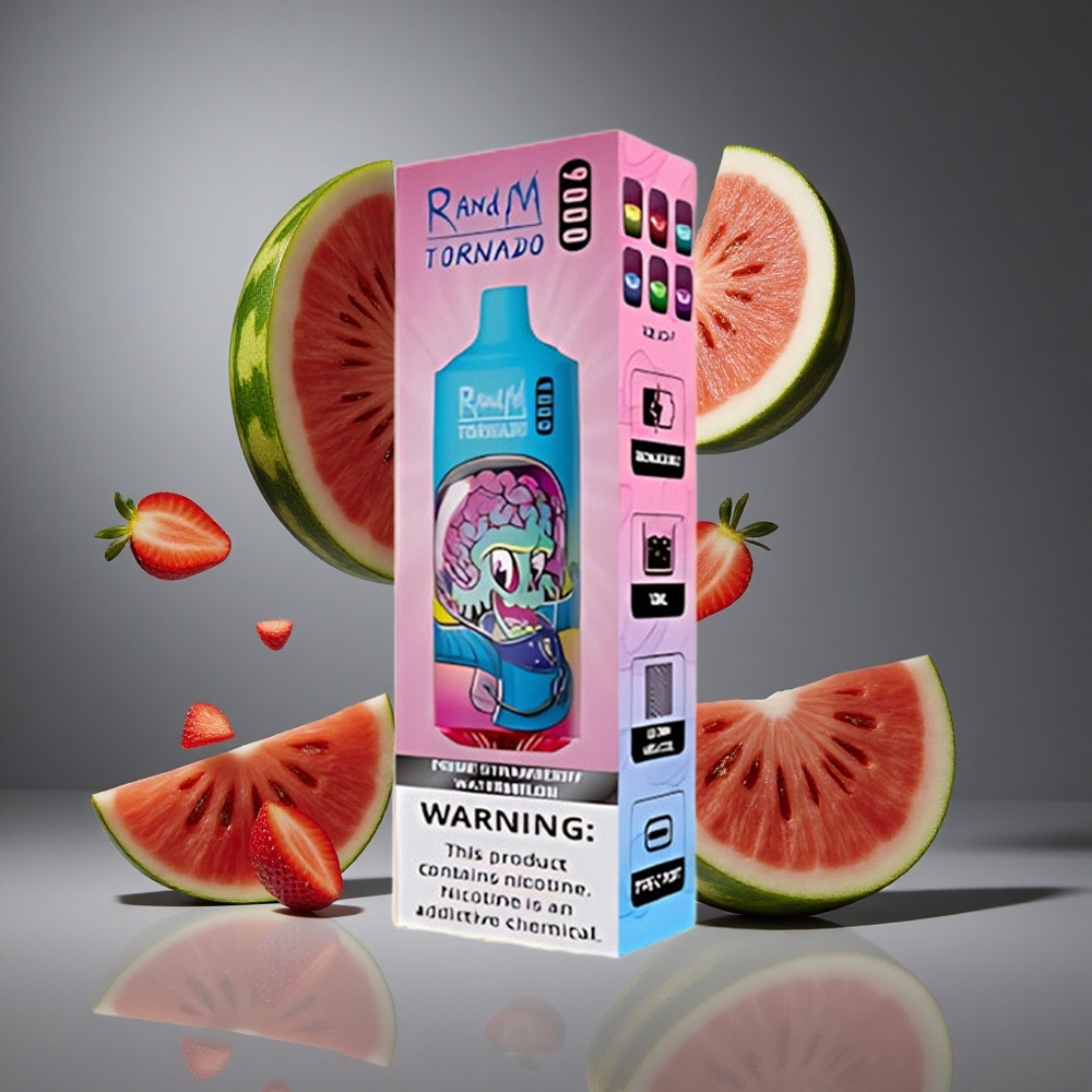 RandM Fumot Tornado 9000 Вдишвания Диспозable Вейп Прайм Ягода Диня 18 mL Течност 850 mAh Батерия