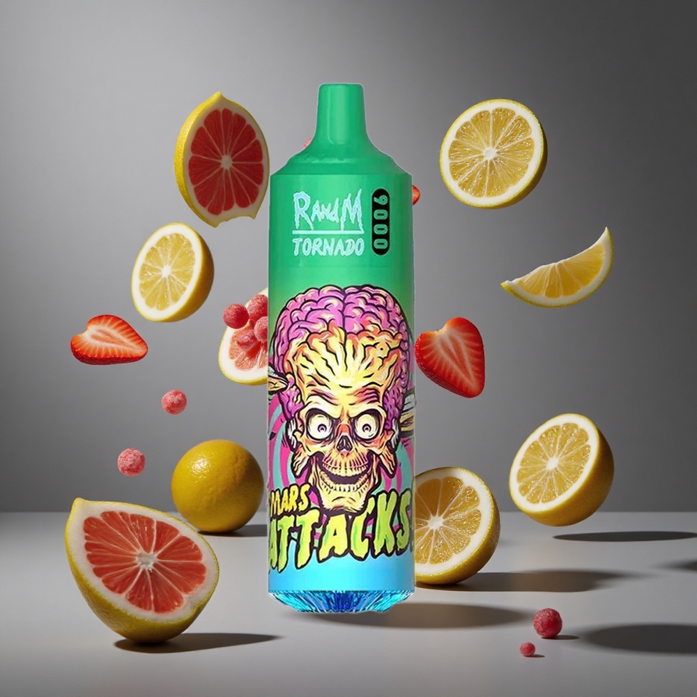 RandM Fumot Tornado 9000 Въздушни затяжки Диспозable Vape Ягода-Лимоновада 18 mL Е-течност 850 mAh Акумулатор