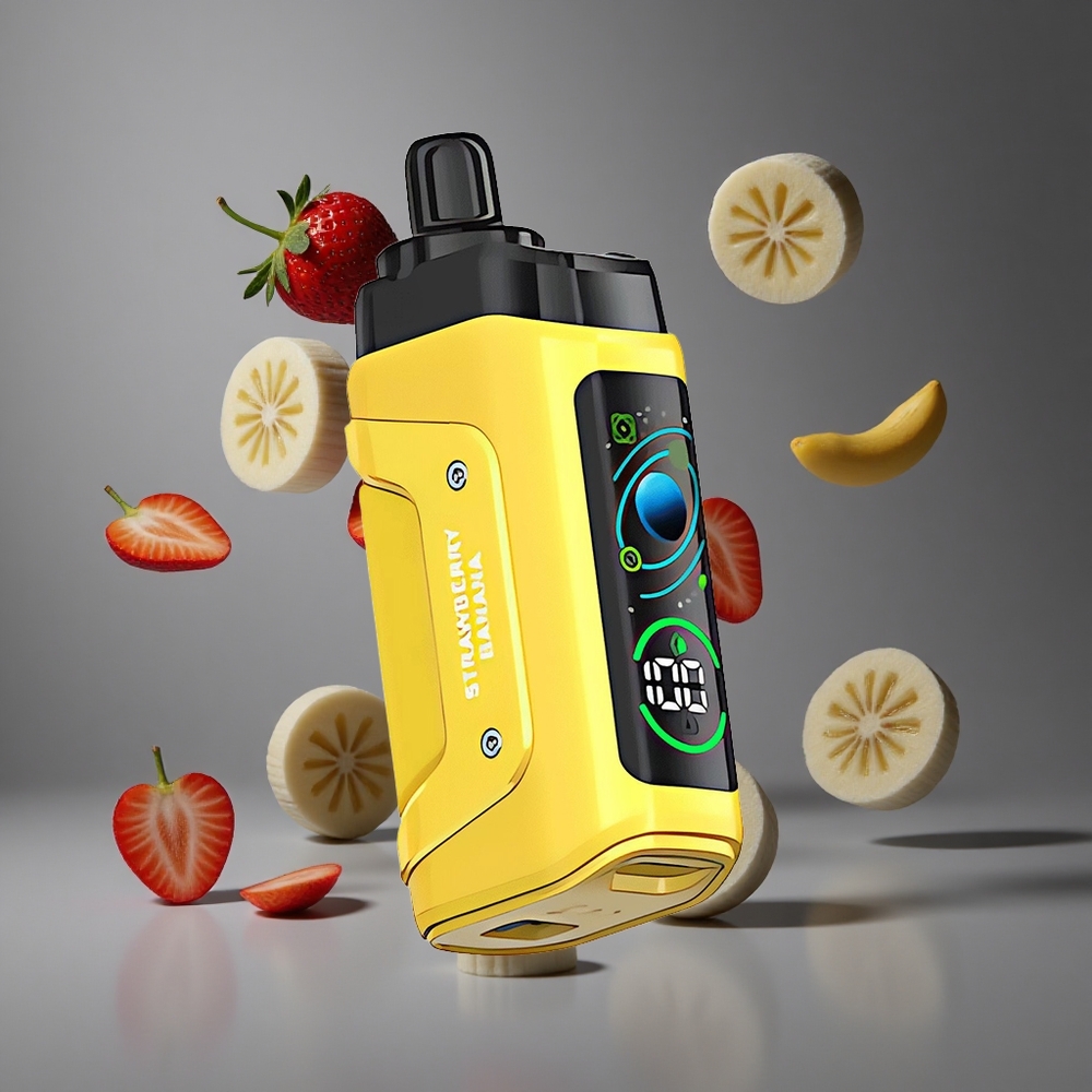 Razz Bar 45000 Въздуха Едноразова Електронна Цигара Ягода-Банана 1.0 Ohm Mesh Coil 20 mg/ml Никотин