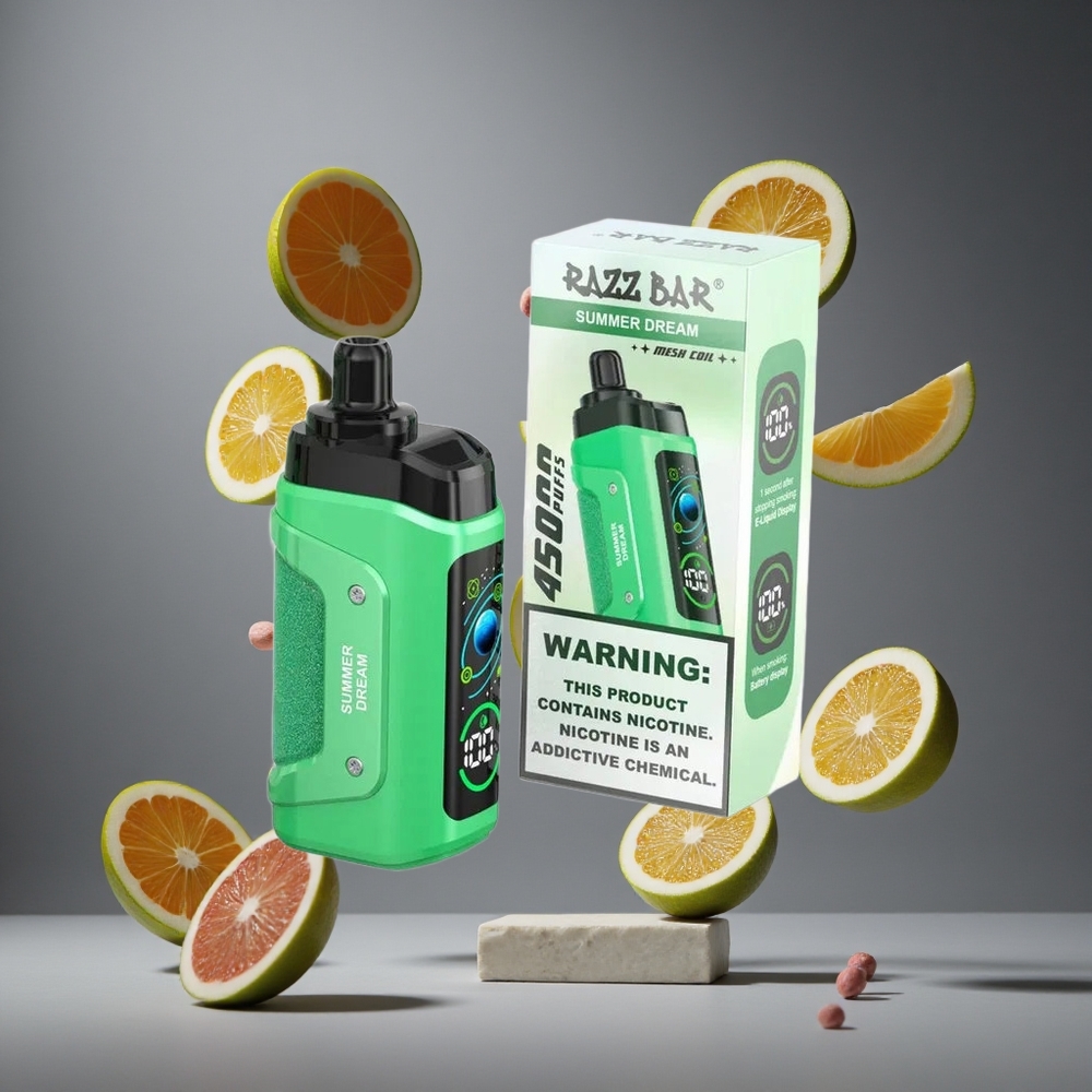 Razz Bar 45000 Въздуха Диспозейбъл Вейп Лятна Мечта 1.0 Ohm Mesh Coil 650 Mah Батерия