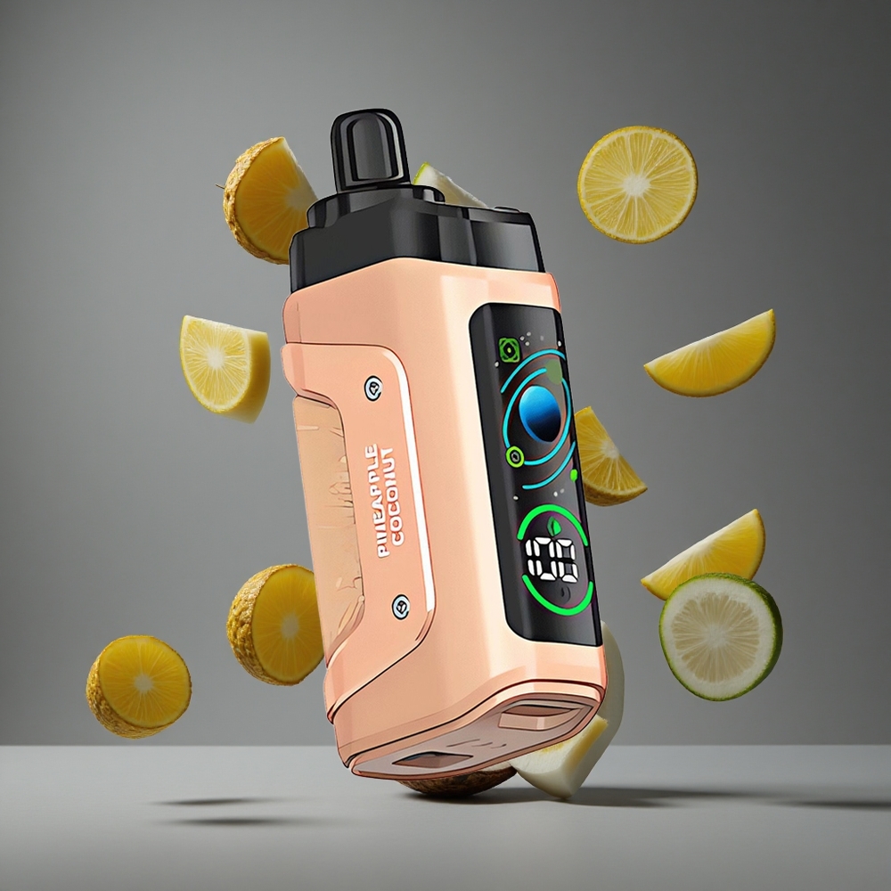 Razz Bar 45000 Въздуха Едноразово Вейп Ананас Кокос 1.0 Ohm Мрежова Намотка Type-C Зареждане