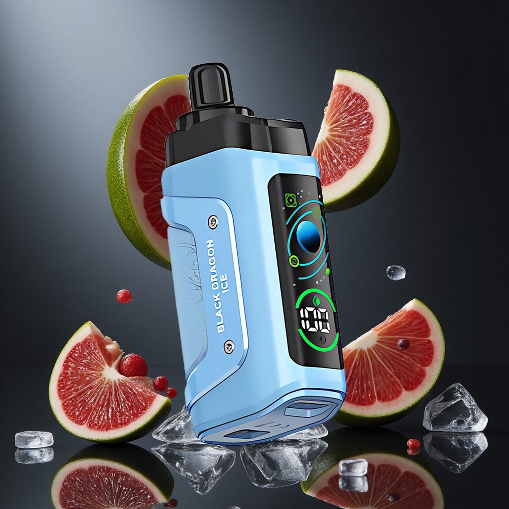 Razz Bar 45000 Въздушни затяжки Диспозable Вейп Черен Дракон Лед 1.0 Ohm Мрежово Намотване Type-C Зареждане
