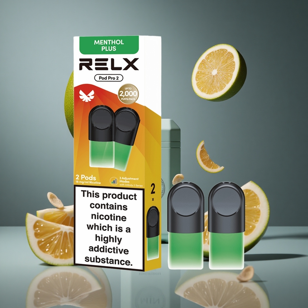 RELX Pod Pro 2 600 Въздушни удара Мента-Ментол Плюс 1.8% Никотин, 1.9ml Капацитет