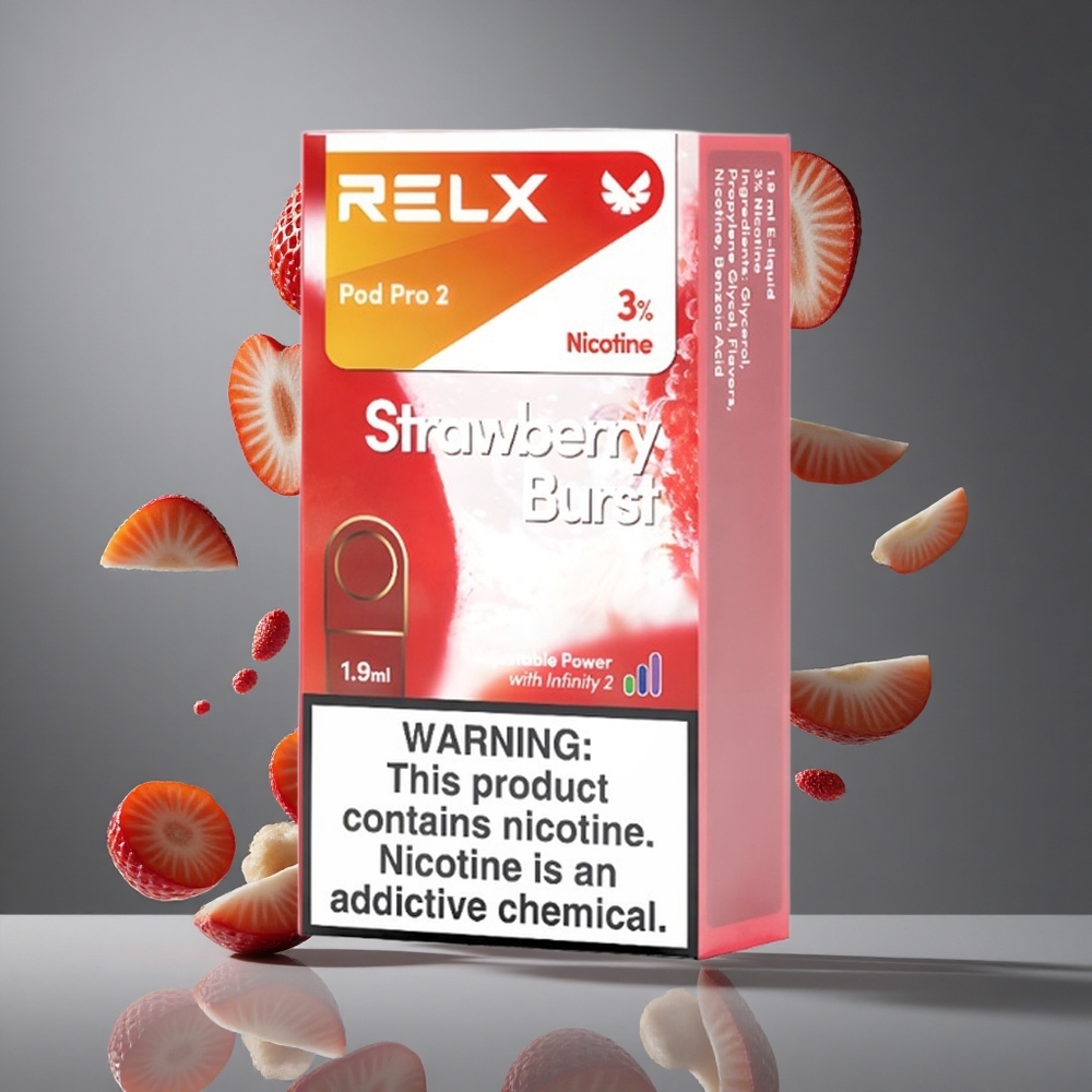 RELX Pod Pro 2 600 пуфове Ягодов Вриз 3% никотин, 1.9ml капацитет