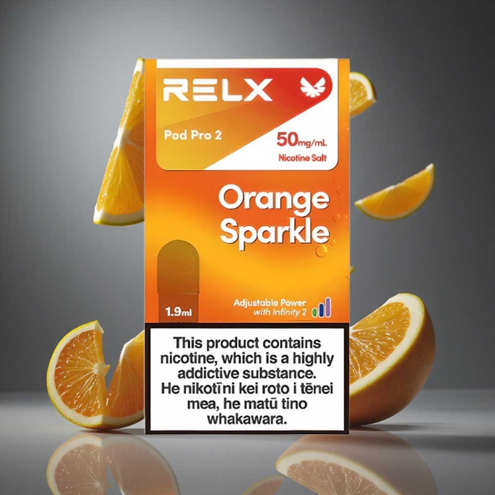 RELX Pod Pro 2 600 пуфа Оранжев блясък 5% никотин 1.9ml капацитет