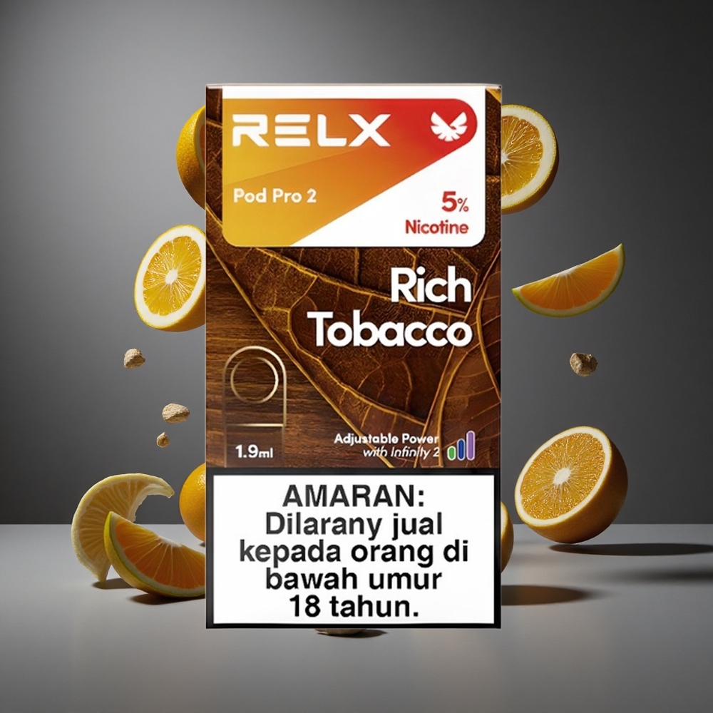 RELX Pod Pro 2 600 затяжки Богат тютюн 5% никотин 1.9ml капацитет