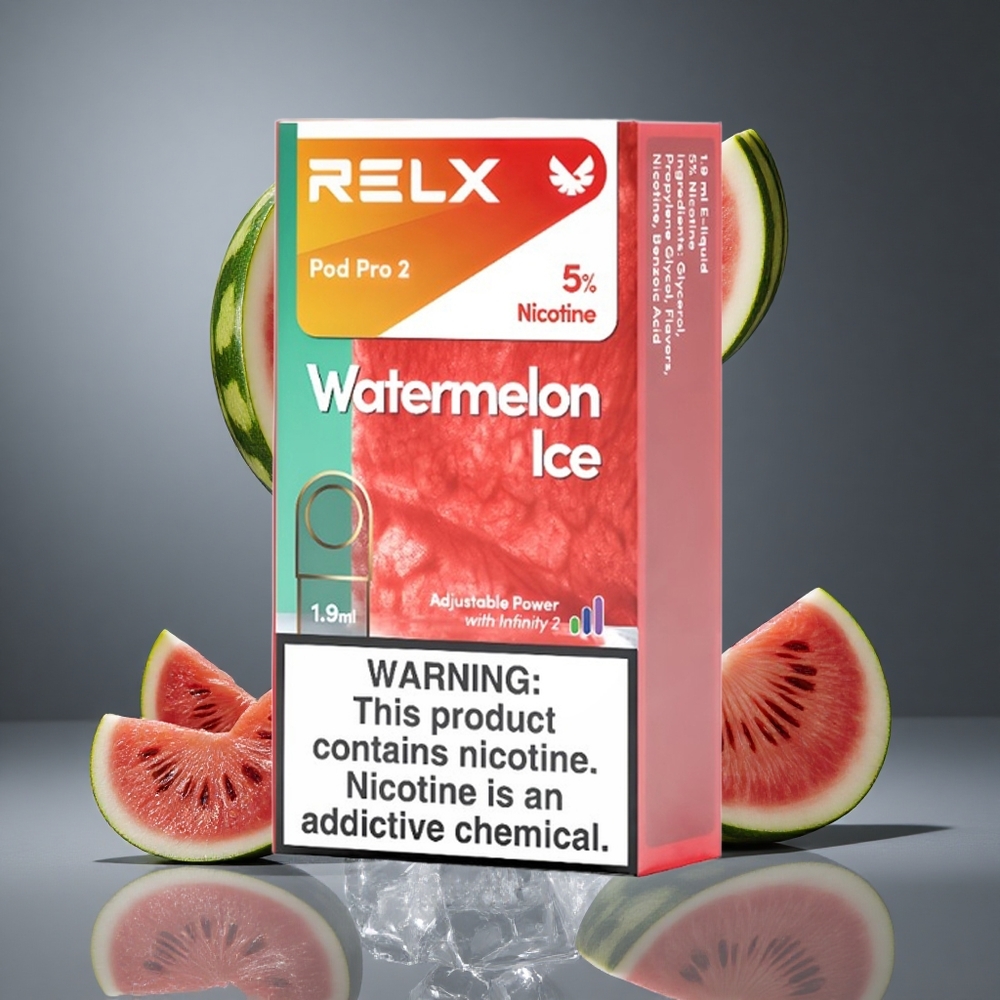 RELX Pod Pro 2 600 пуфа Воден диня лед Никотин съдържание: 5% Капацитет на вайпа: 1.9ml