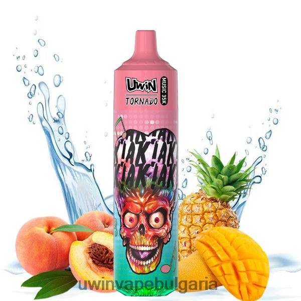 UWIN Vape Електронна Цигара - UWIN CRYSTAL 35k вейп за еднократна употреба праскова манго ананас F8X2X25